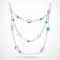 925 sterling Silver Layered Turquoise and Clear Bead Necklace