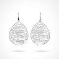 925 silver zircon teardrop wirework drop earrings