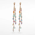 925 silver multicolor crystal dangle earrings