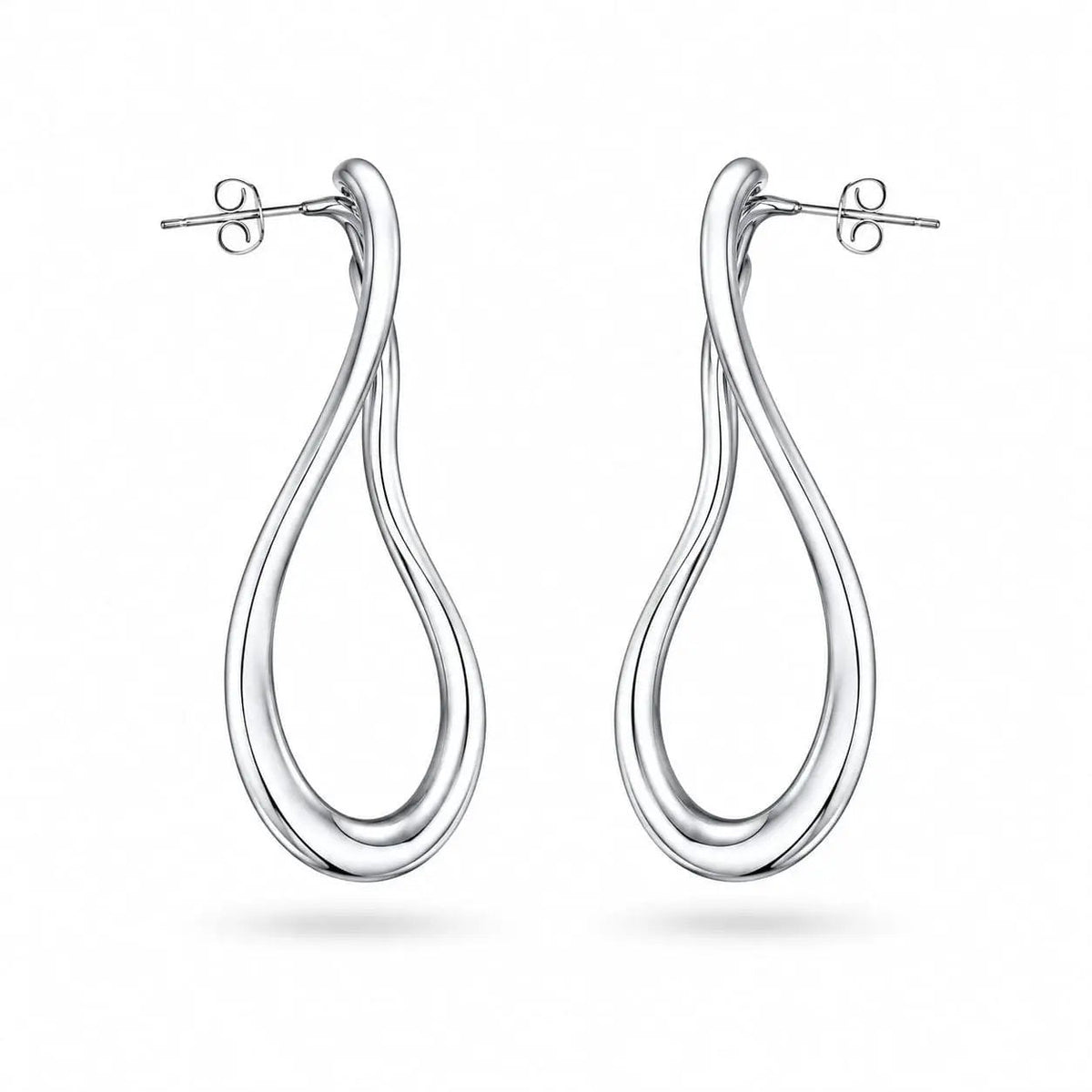 925  Sterling Silver Sculptural Twisted Open Drop Earrings