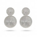 Samvelli 925 sterling silver sunburst double disc drop earrings pair