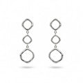 925 Sterling Silver Geometric Triple Square Dangle Earrings