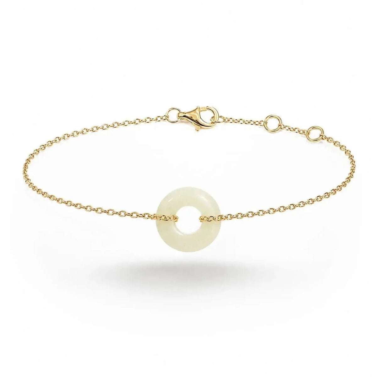 variant-group:SMV-B26302-HOW-WHT | SAMVELLI gold-plated 925 silver Donut Bracelet – Howlite White product view