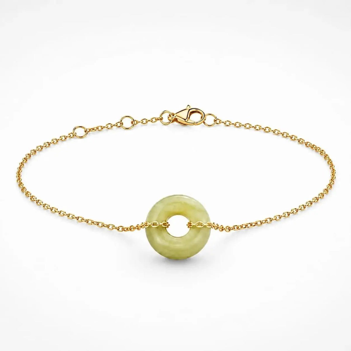 variant-group:SMV-B26302-JAD-OLV | SAMVELLI gold-plated 925 silver Donut Bracelet – Jade Olive Green product view