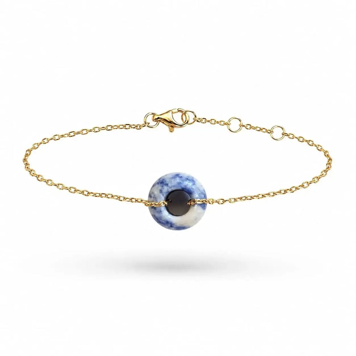 variant-group:SMV-B26302-SOD-BWH | SAMVELLI gold-plated 925 silver Donut Bracelet – Sodalite Blue and White detail view