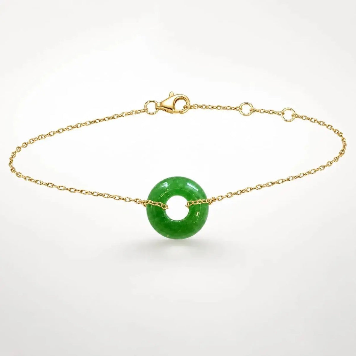 variant-group:SMV-B26302-AGA-GRN | SAMVELLI gold-plated 925 silver Donut Bracelet – Agate Green product view