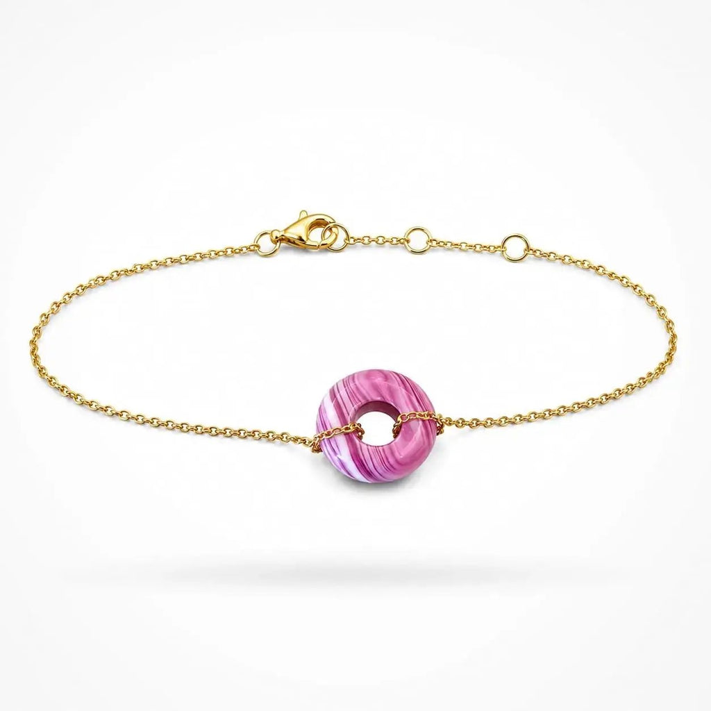 variant-group:SMV-B26302-AGA-LPR | SAMVELLI gold-plated 925 silver Donut Bracelet – Agate Light Purple product view