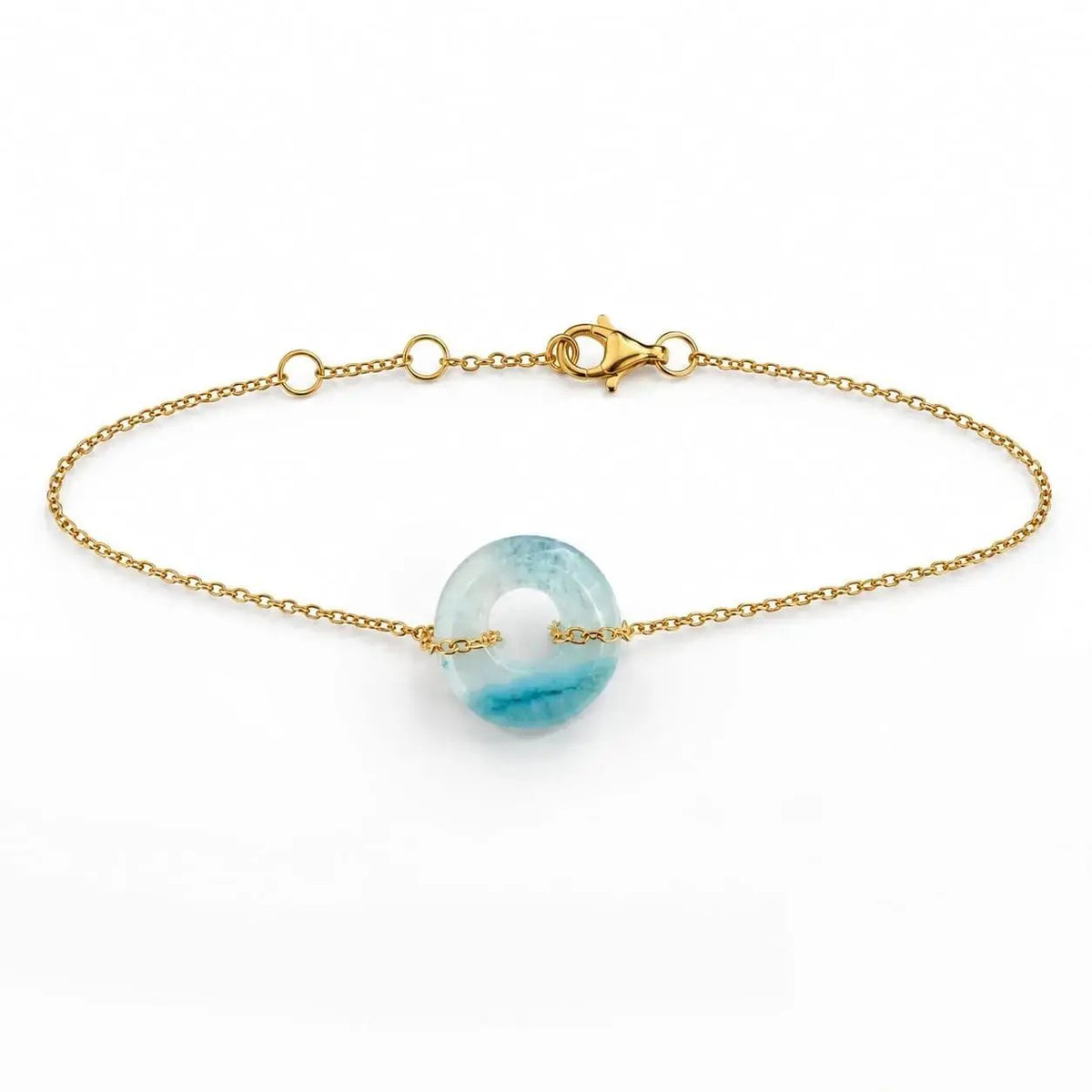 variant-group:SMV-B26302-AGA-LBW | SAMVELLI gold-plated 925 silver Donut Bracelet – Agate Light Blue and White product view