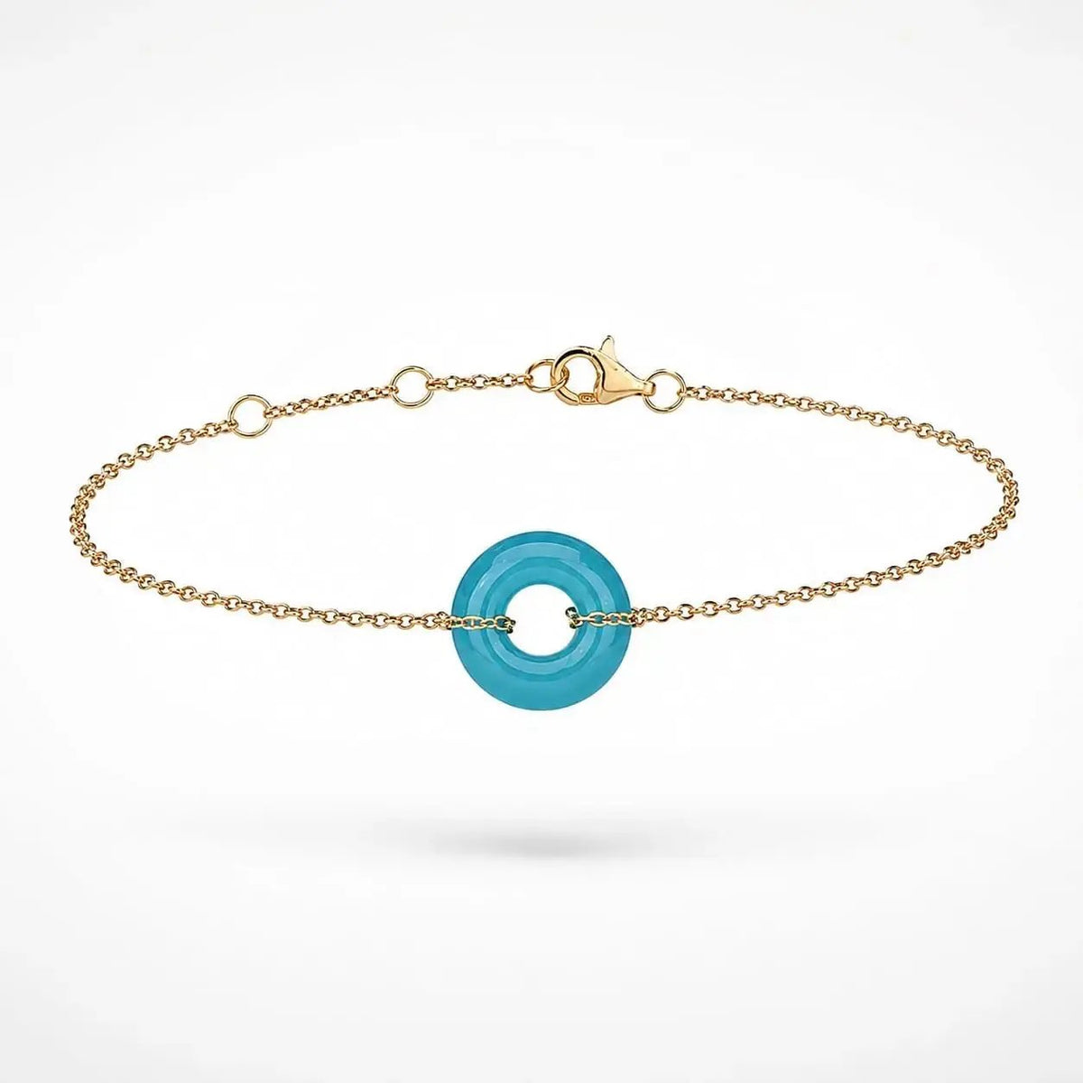 variant-group:SMV-B26302-AGA-LBL | SAMVELLI gold-plated 925 silver Donut Bracelet – Agate Light Blue product view