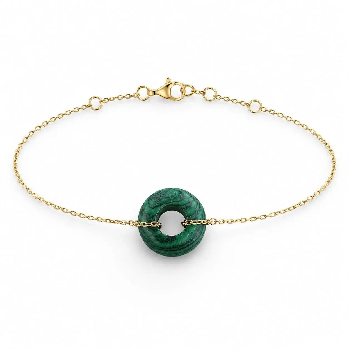 variant-group:SMV-B26302-MAL-GRN | SAMVELLI gold-plated 925 silver Donut Bracelet – Malachite Green product view