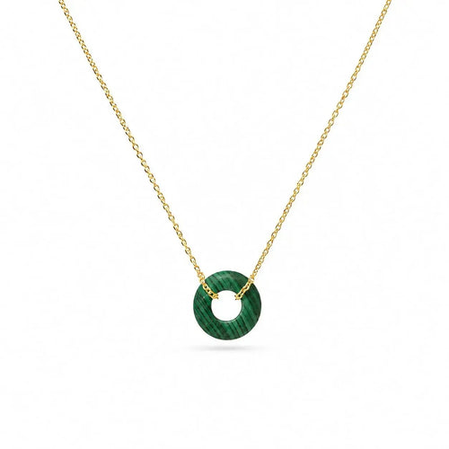 variant-group:SMV-N26301-MAL-GRN | SAMVELLI gold-plated 925 silver Donut Necklace – Malachite Green product view