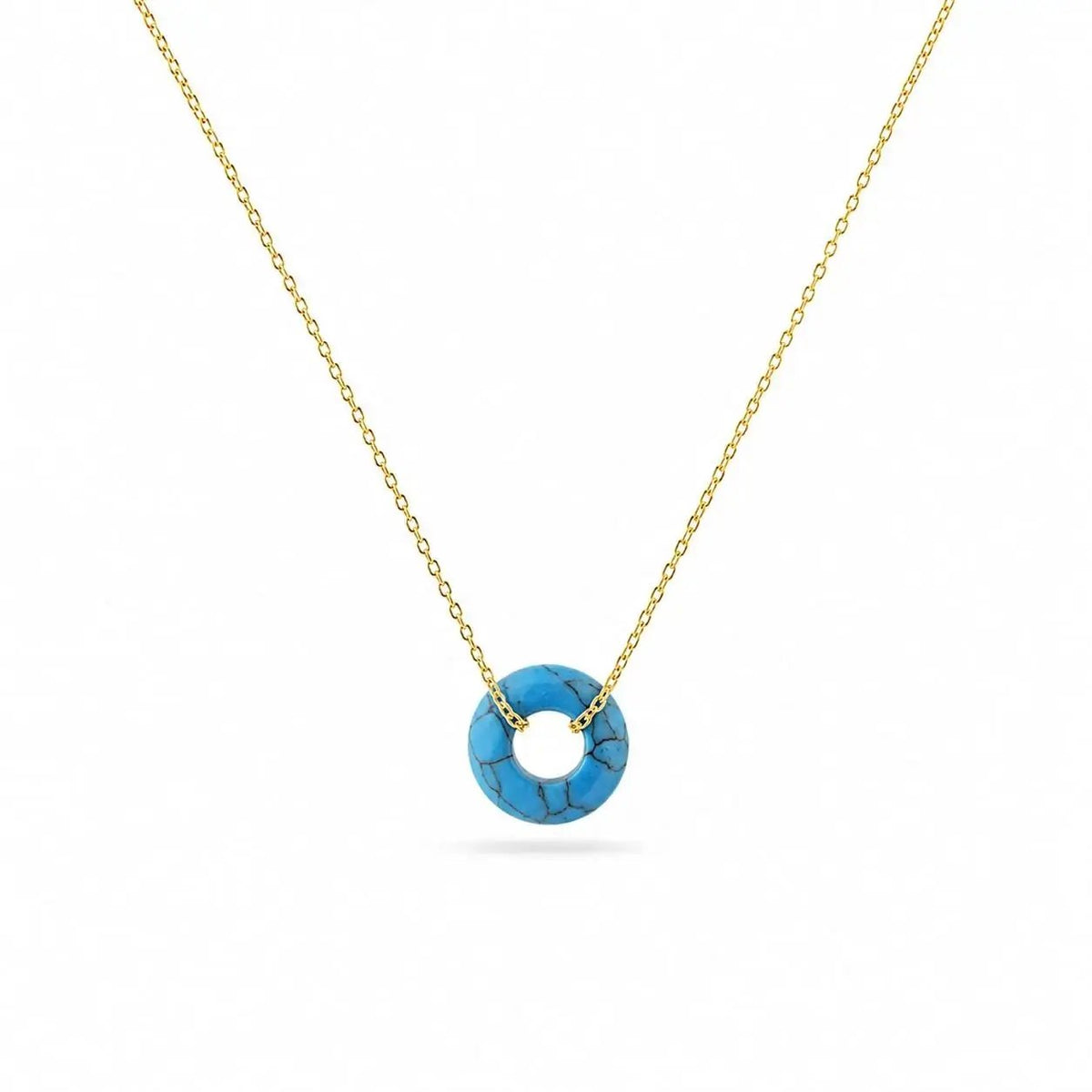 variant-group:SMV-N26301-TUR-TRQ | SAMVELLI gold-plated 925 silver Donut Necklace – Turquoise product view