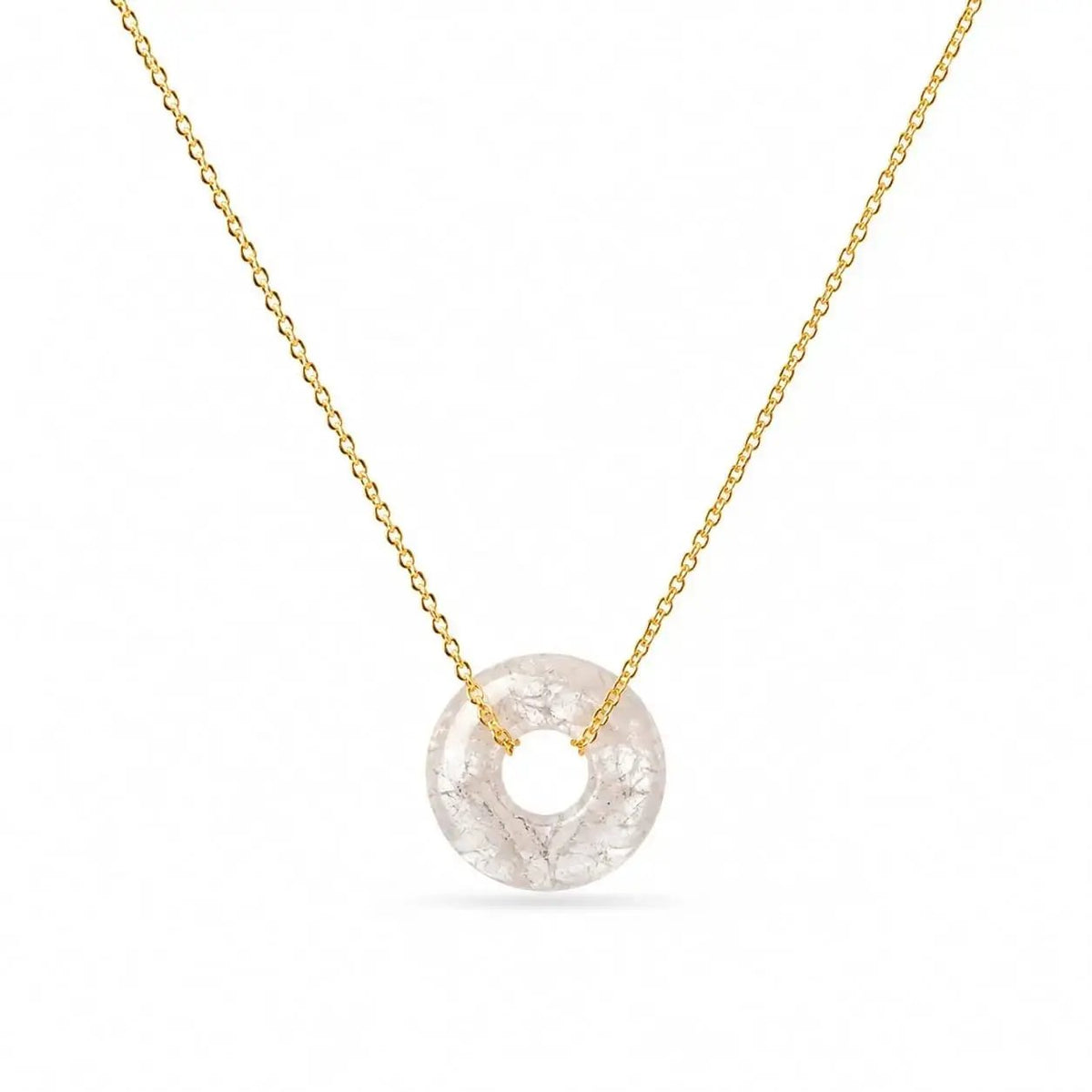 variant-group:SMV-N26301-RQT-LRS | SAMVELLI gold-plated 925 silver Donut Necklace – Rose Quartz Light Rose product view