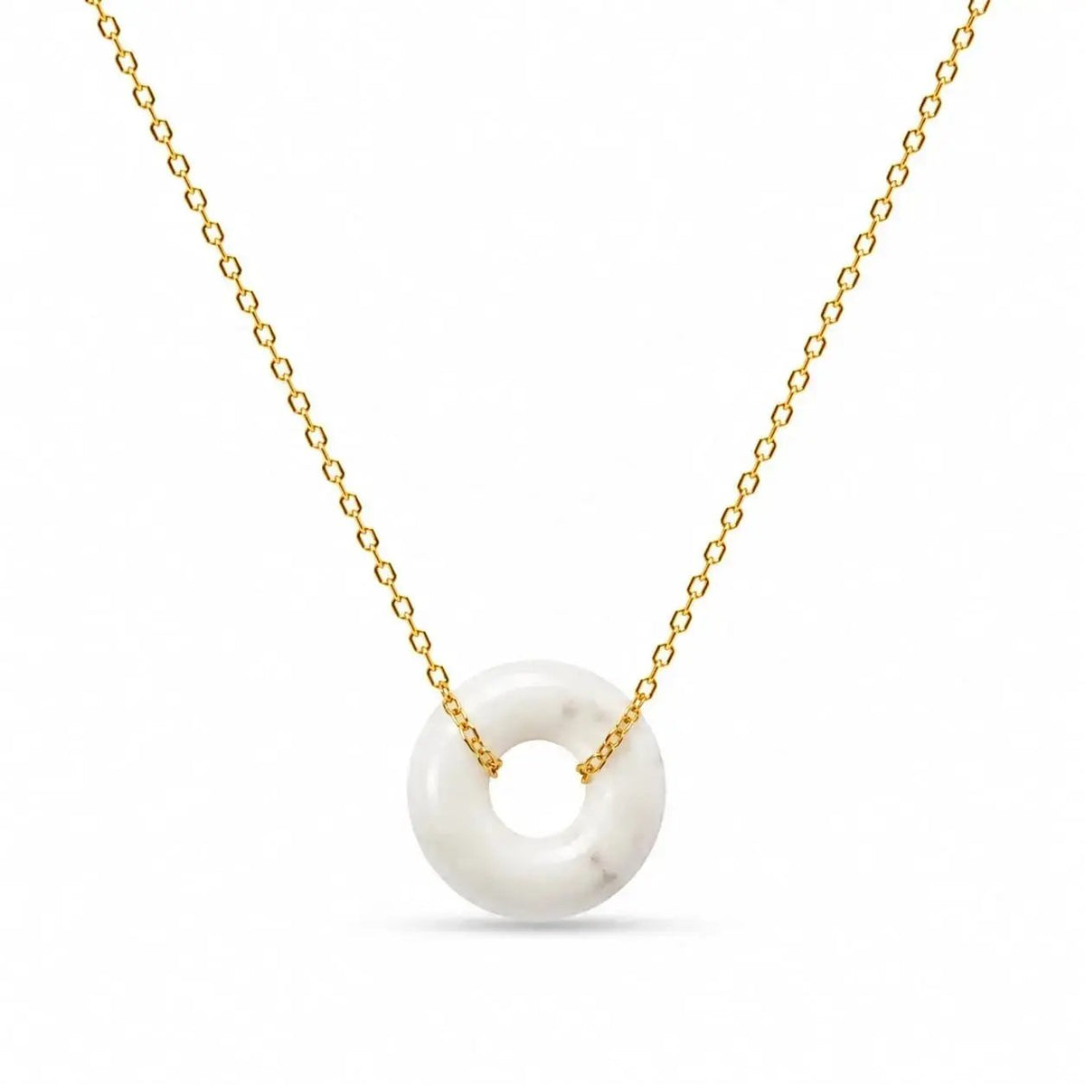 variant-group:SMV-N26301-HOW-WHT | SAMVELLI gold-plated 925 silver Donut Necklace – Howlite White product view