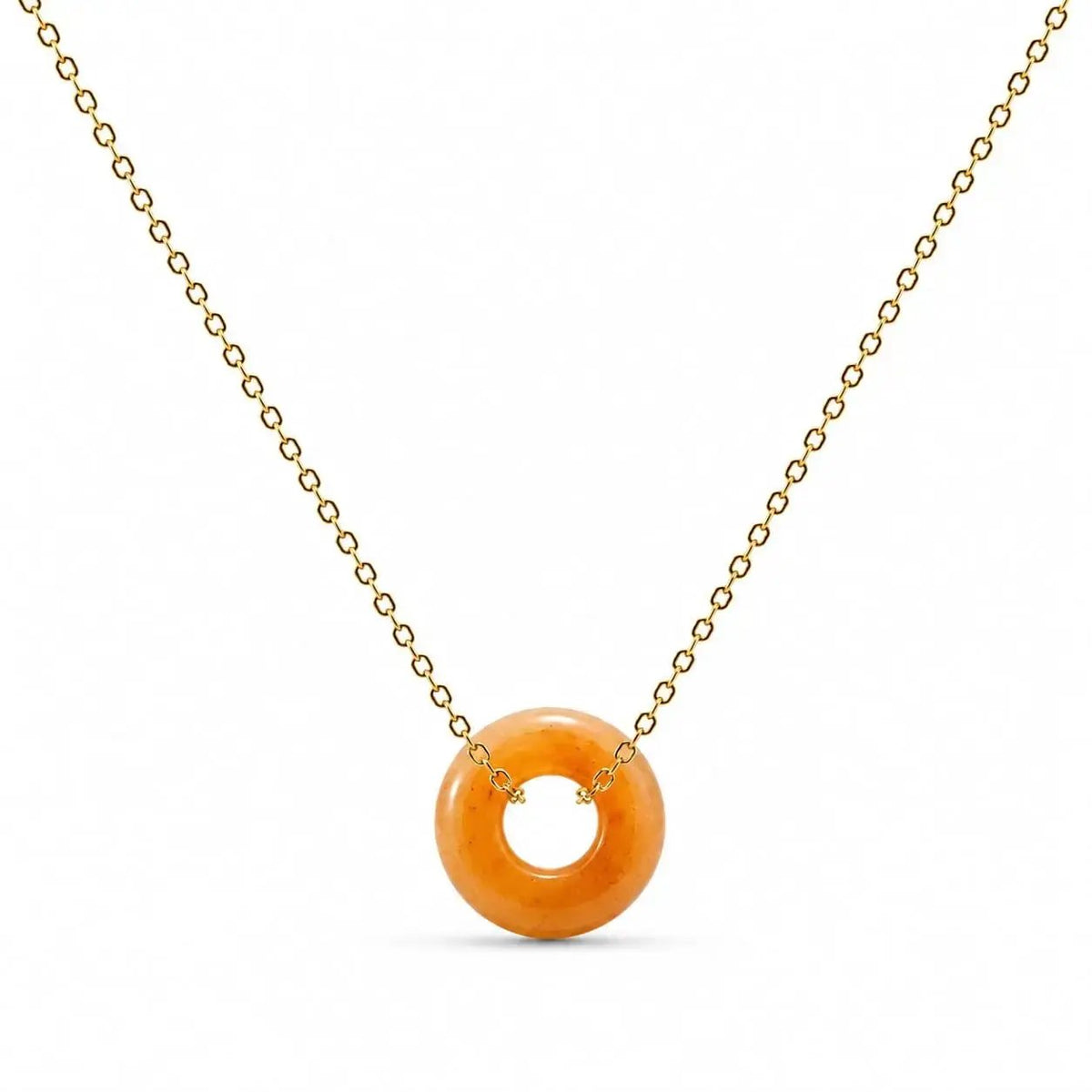 variant-group:SMV-N26301-CIT-YEL | SAMVELLI gold-plated 925 silver Donut Necklace – Citrine Yellow product view
