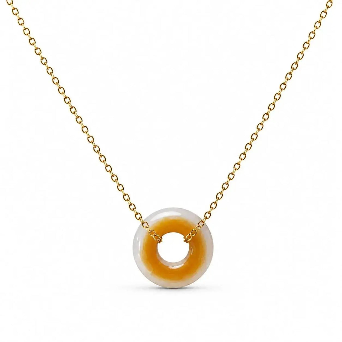 variant-group:SMV-N26301-CIT-YWH | SAMVELLI gold-plated 925 silver Donut Necklace – Citrine Yellow and White product view