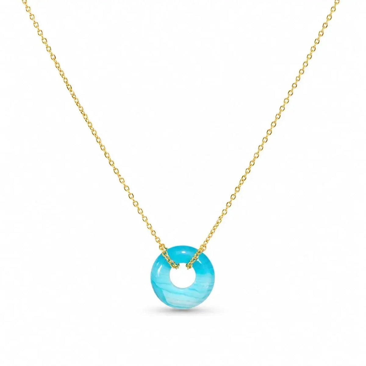 variant-group:SMV-N26301-AVE-LBL | SAMVELLI gold-plated 925 silver Donut Necklace – Aventurine Light Blue product view 01