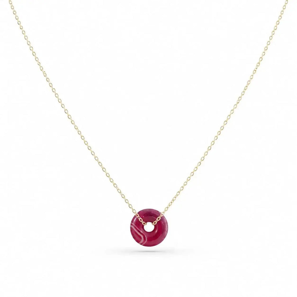 variant-group:SMV-N26301-AGA-PUR | SAMVELLI gold-plated 925 silver Donut Necklace – Agate Purple product view 01