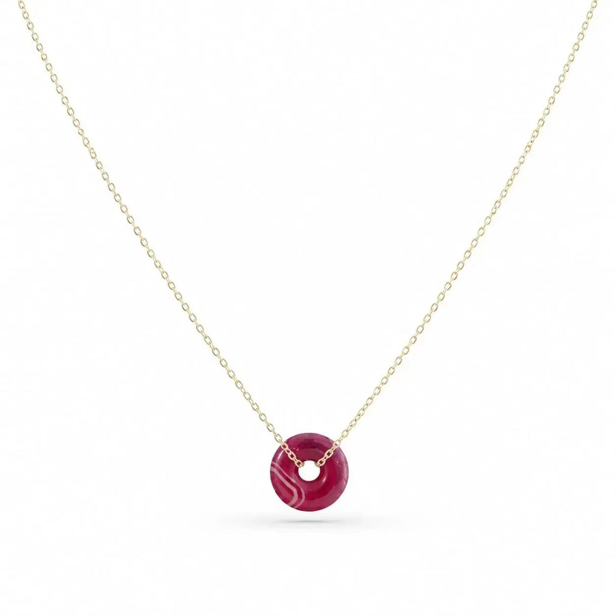variant-group:SMV-N26301-AGA-PUR | SAMVELLI gold-plated 925 silver Donut Necklace – Agate Purple product view 01