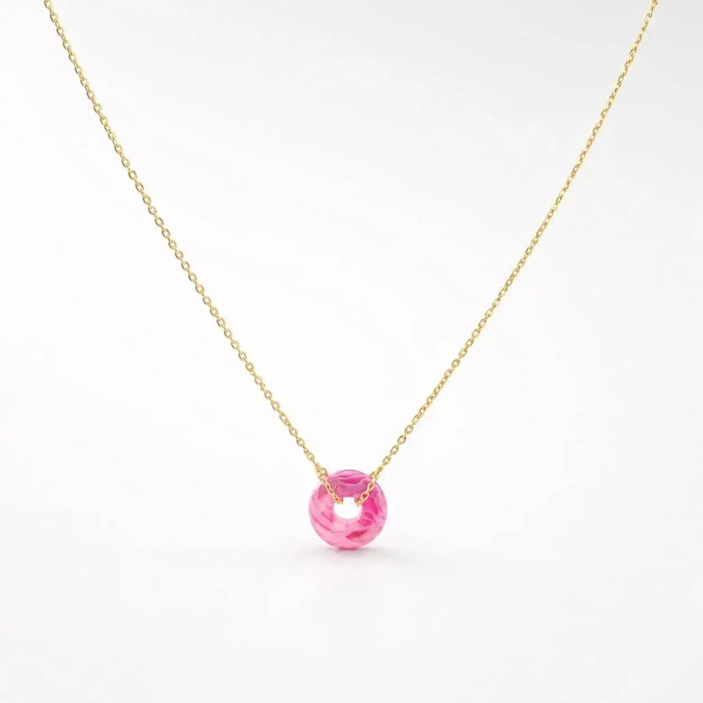 variant-group:SMV-N26301-AGA-PUR | SAMVELLI gold-plated 925 silver Donut Necklace – Agate Purple product view 02