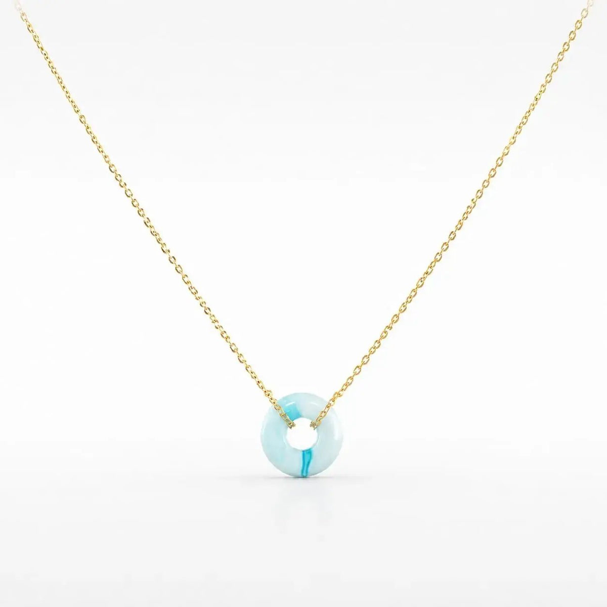 variant-group:SMV-N26301-AGA-LBL | SAMVELLI gold-plated 925 silver Donut Necklace – Agate Light Blue product view