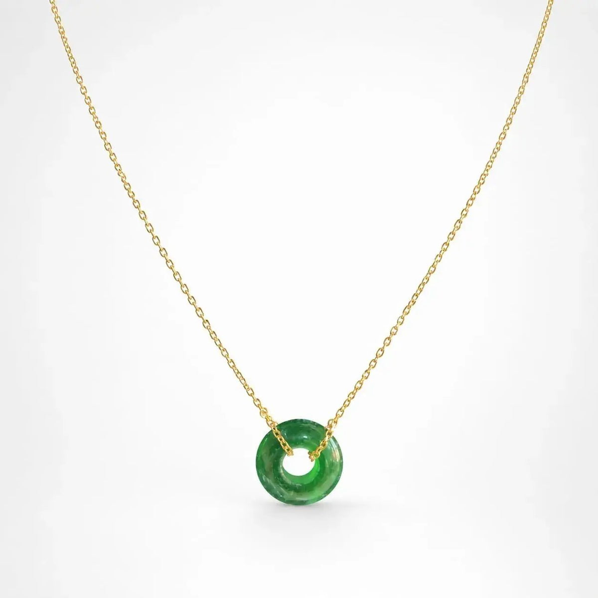 variant-group:SMV-N26301-AGA-GRN | SAMVELLI gold-plated 925 silver Donut Necklace – Agate Green product view