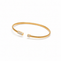 925 Sterling Silver Gold Plated Nail Bangle - product view 3