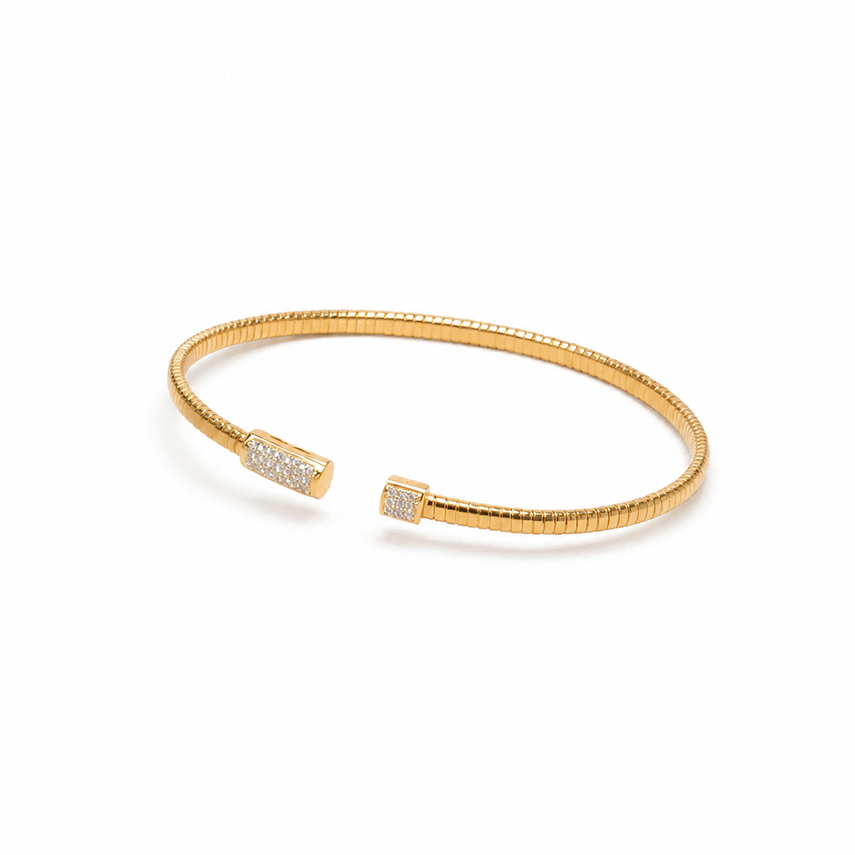 925 Sterling Silver Gold Plated Nail Bangle - product view 3