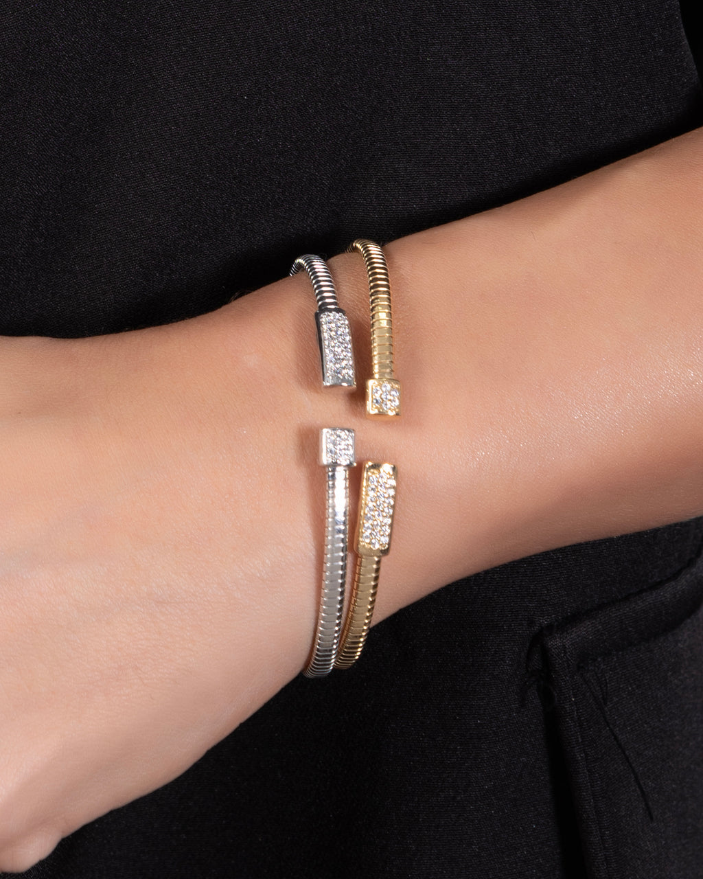 925 Sterling Silver Open Nail Bangle Bracelet - product view 2
