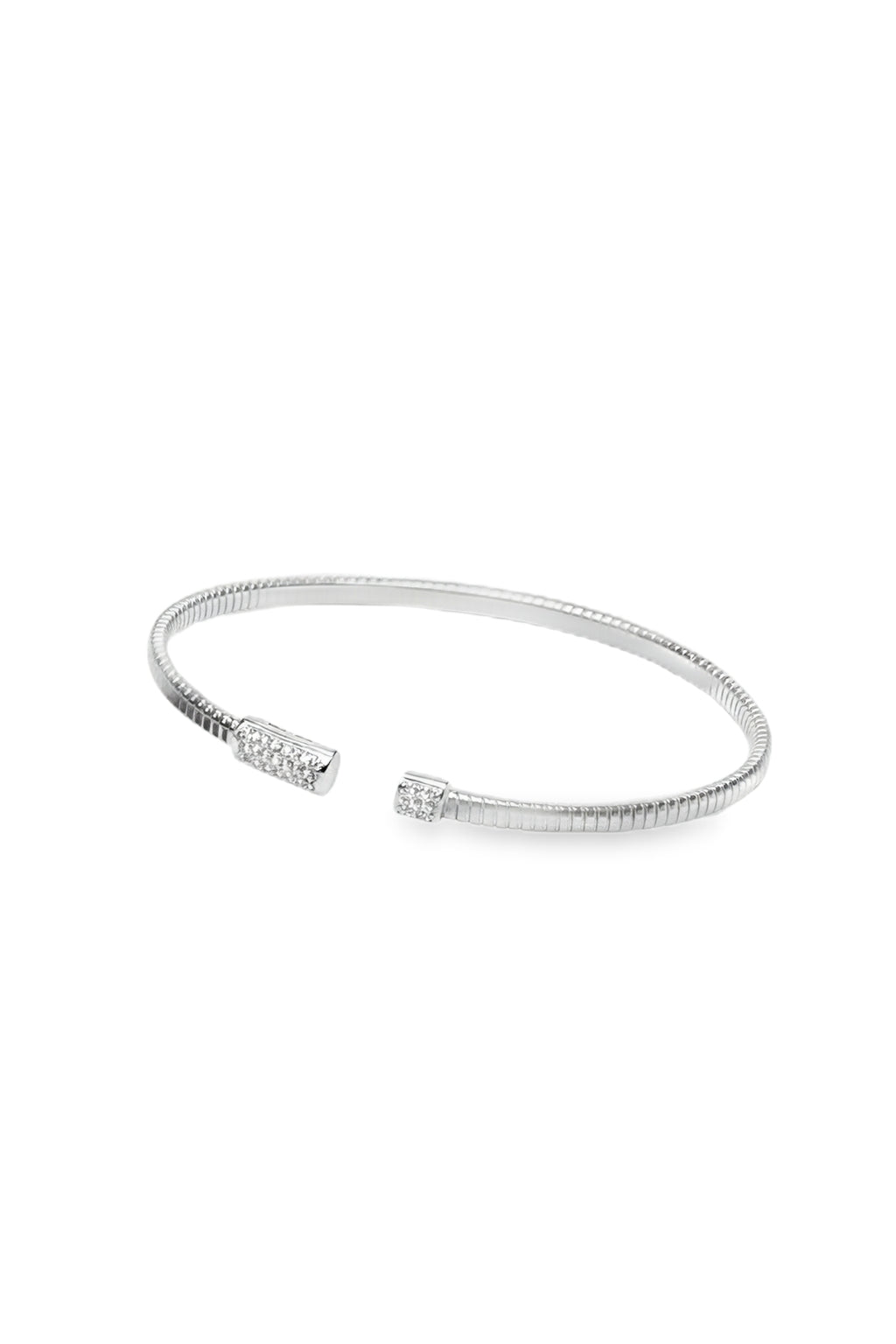 925 Sterling Silver Open Nail Bangle Bracelet - product view 1