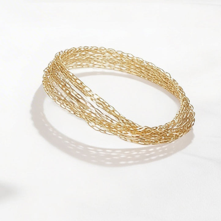 925 Sterling Silver Gold Layered Chain Bracelet - product view 1