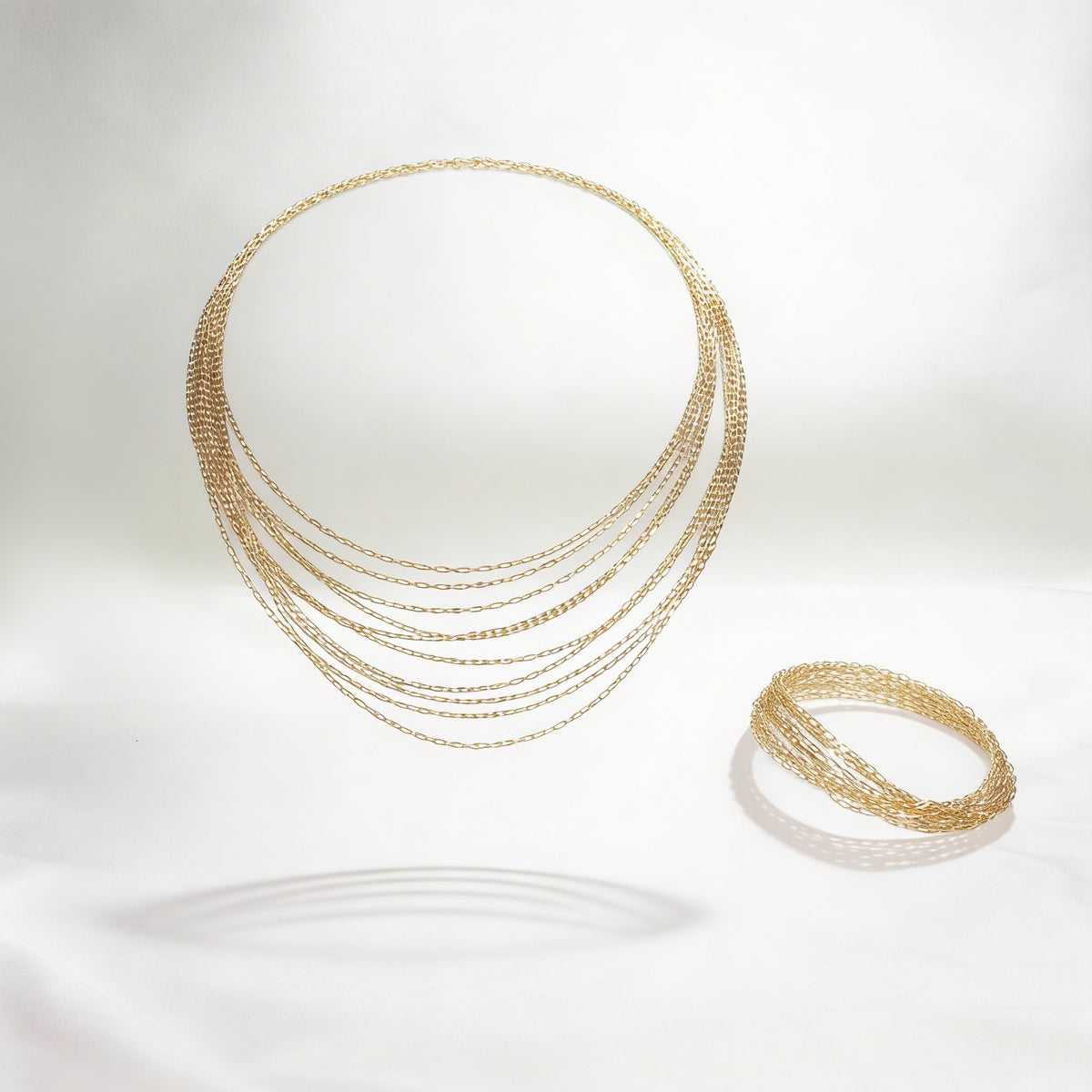 925 Sterling Silver Gold Layered Chain Bracelet - product view 3