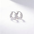 925 Sterling Silver Sculpted Hoop Earrings - product view 3