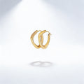 925 Sterling Silver Gold Sculpted Hoop Earrings - product view 1