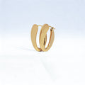925 Sterling Silver Gold Oval Hoop Earrings - product view 1