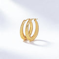 Gold textured hoop earrings in 925 sterling silver