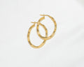 925 Sterling Silver Gold Faceted Oval Hoop Earrings - product view 4