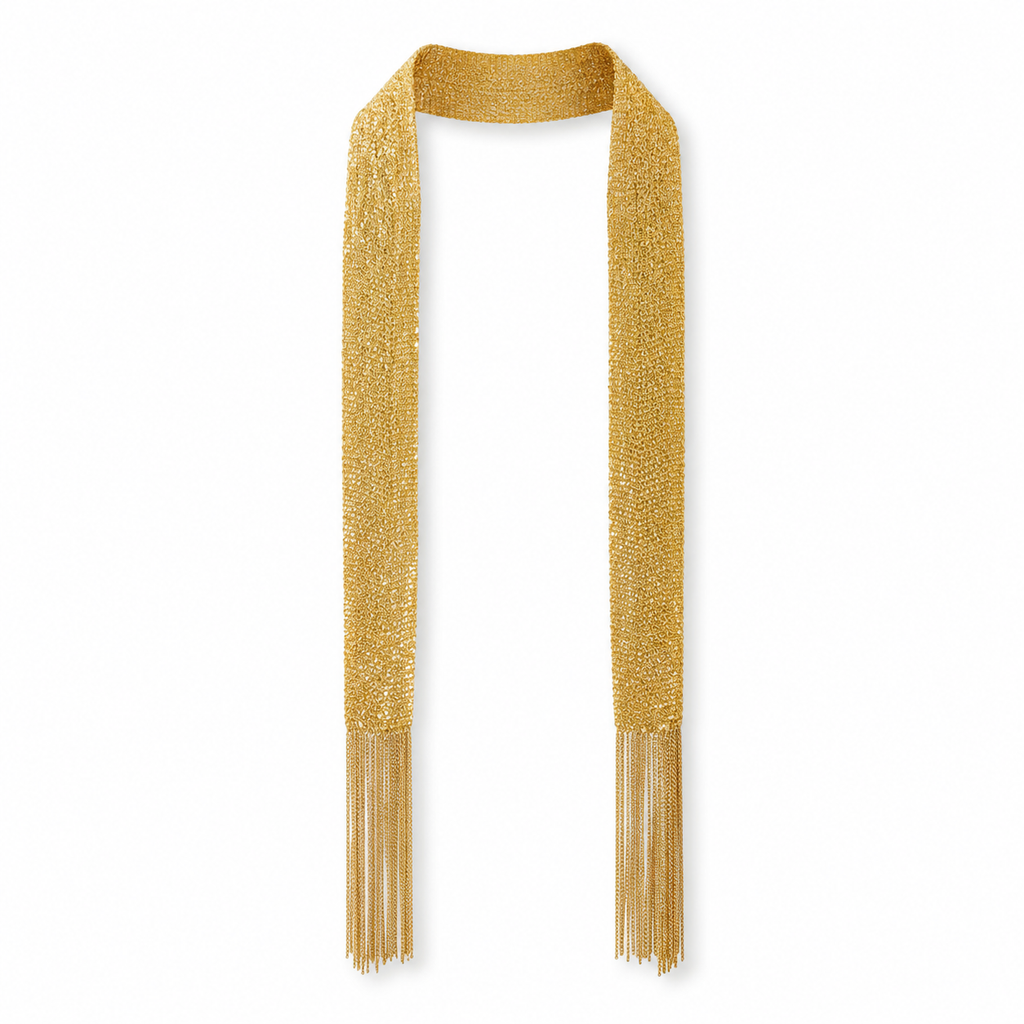 Gold-plated 925 sterling silver tassel necklace