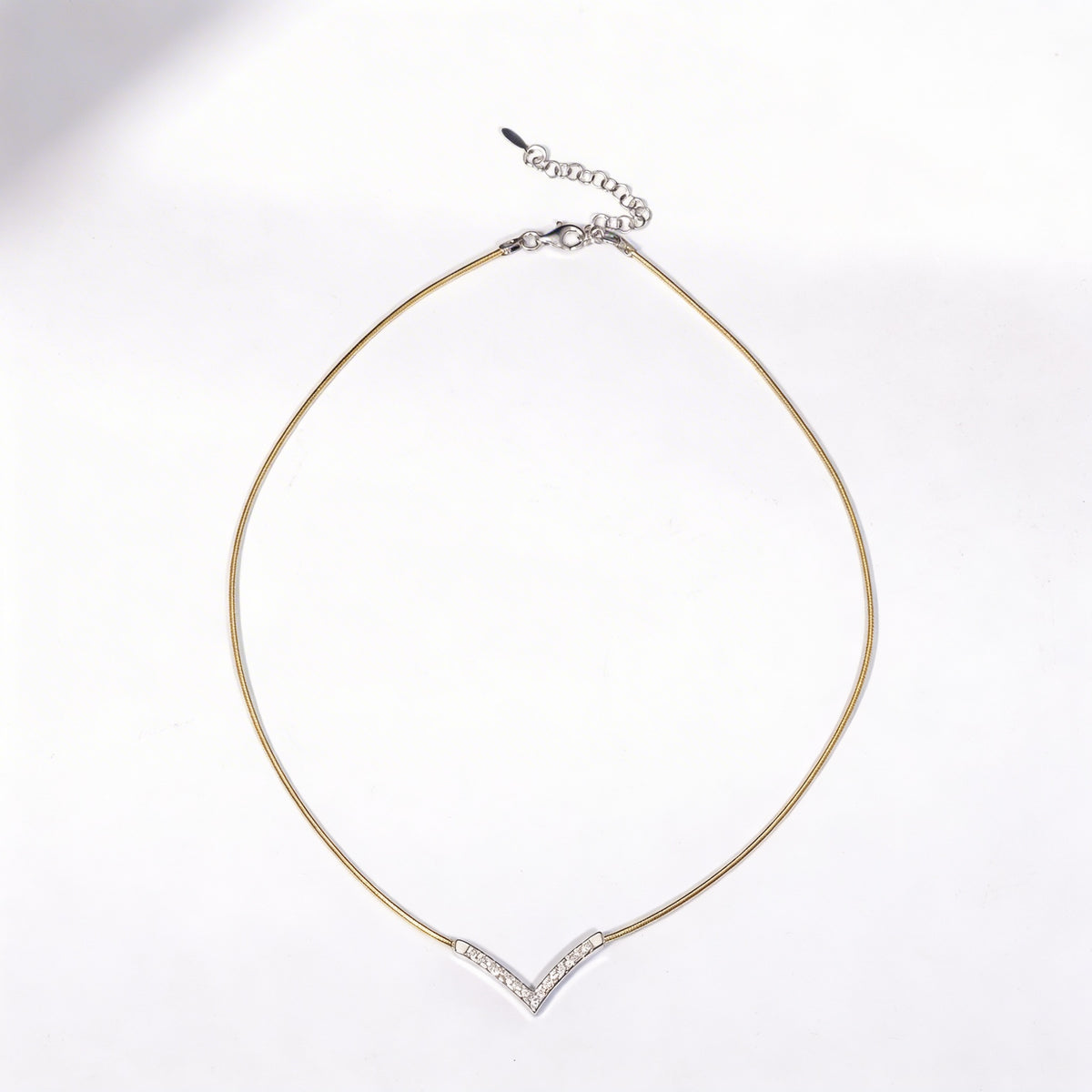 925 Sterling Silver V-Shaped Necklace - product view 1