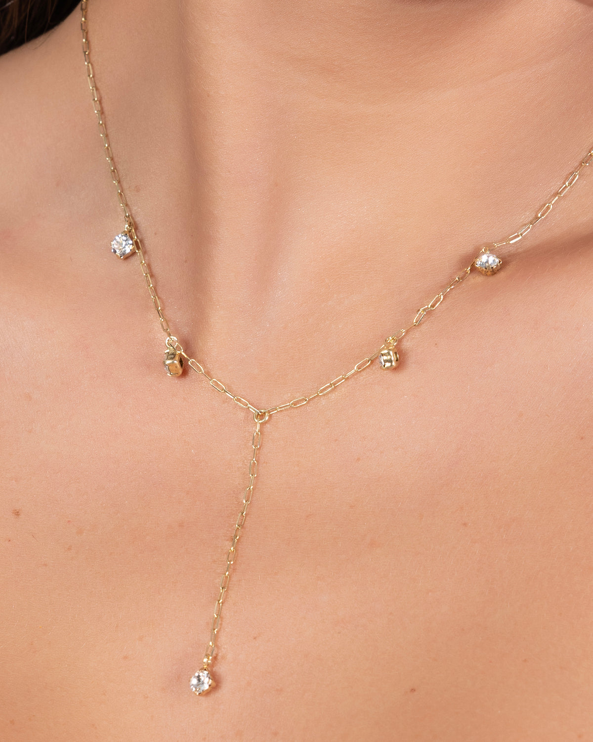925 Sterling Silver Gold Plated Drop Y Necklace - product view 2