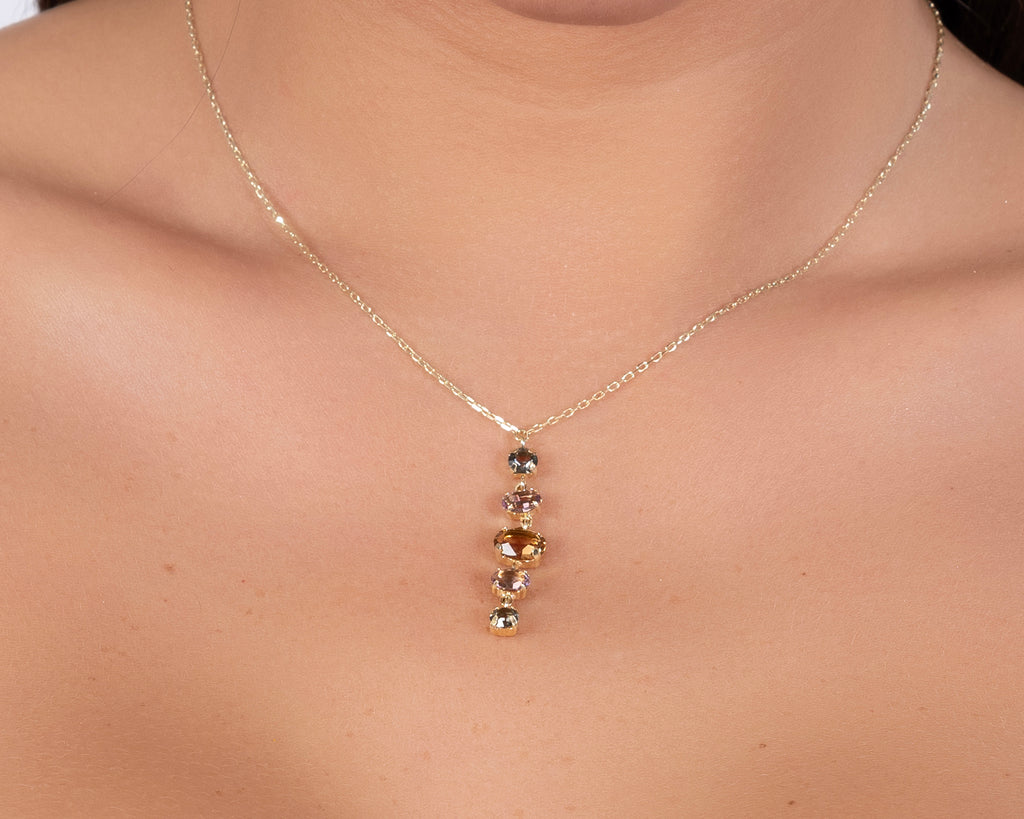 925 Sterling Silver Drop Gemstone Necklace - product view 2