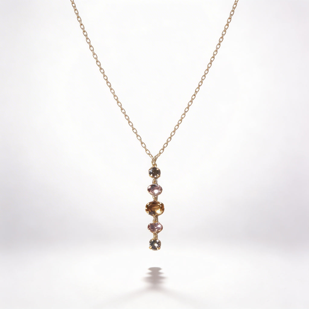 925 Sterling Silver Drop Gemstone Necklace - product view 1