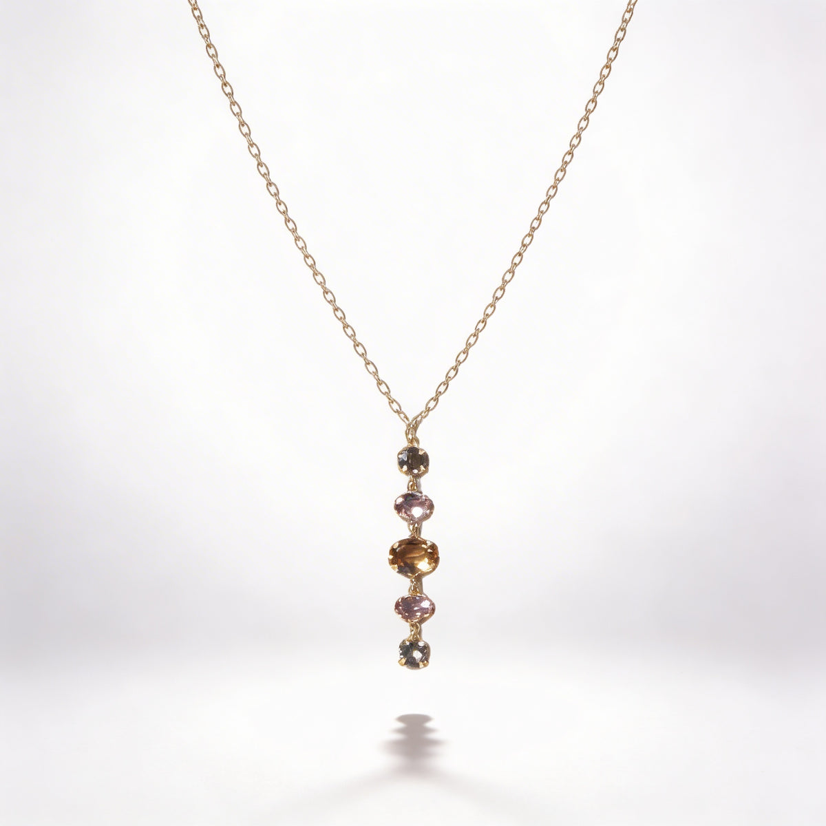 925 Sterling Silver Drop Gemstone Necklace - product view 1