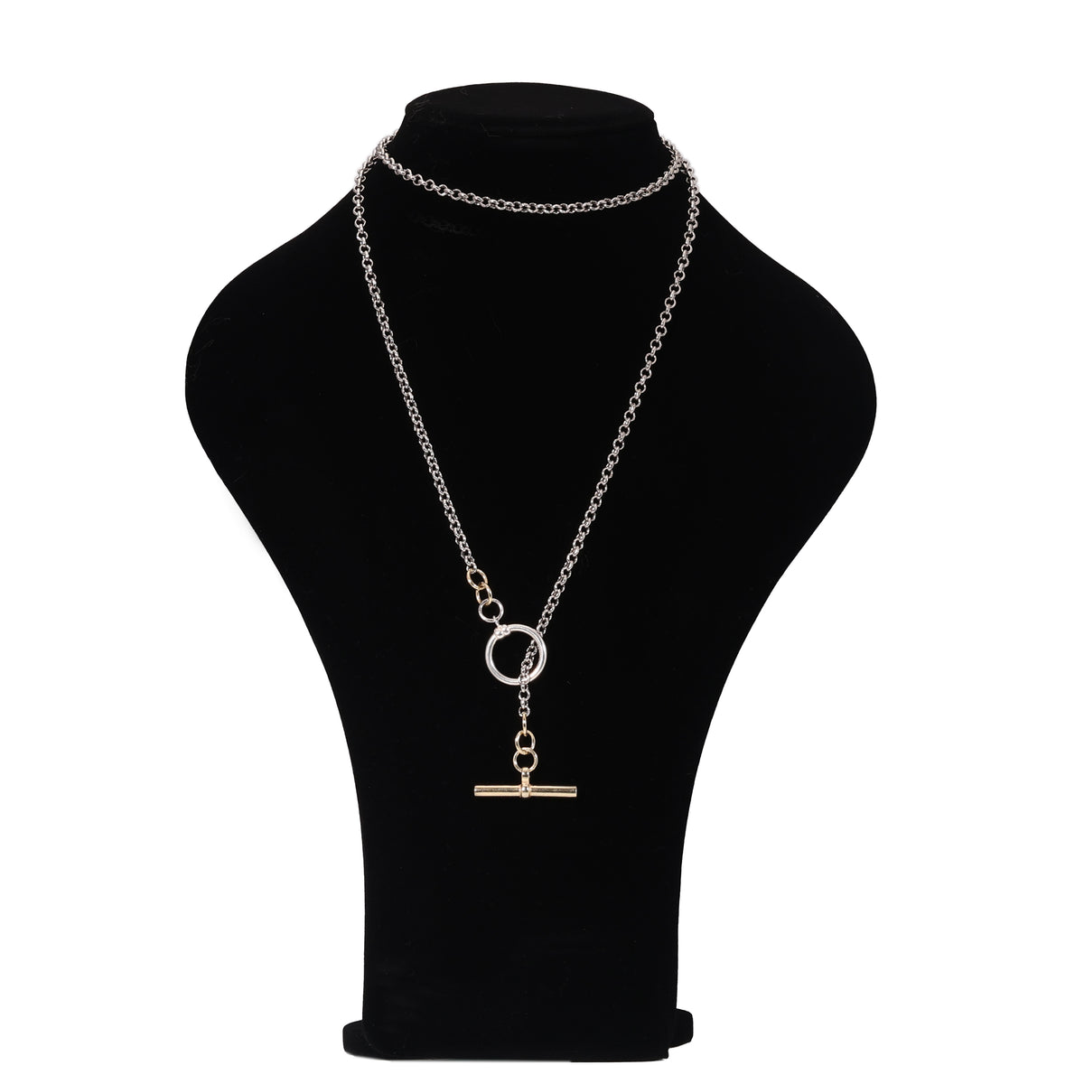 925 Sterling Silver Lariat Necklace with T-Bar Clasp - product view 1
