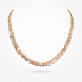 925 Sterling Silver Rose Gold Plated Multi-Strand Woven Chain Necklace