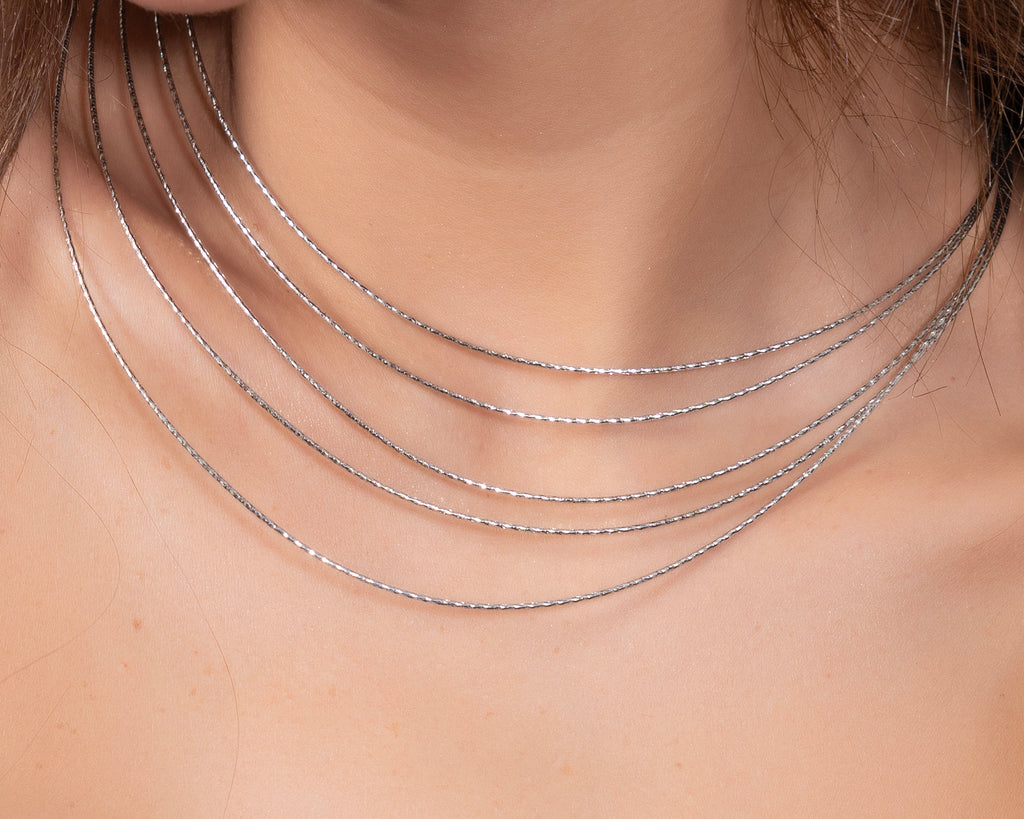 925 Sterling Silver Multi-Layer Chain Necklace - product view 3