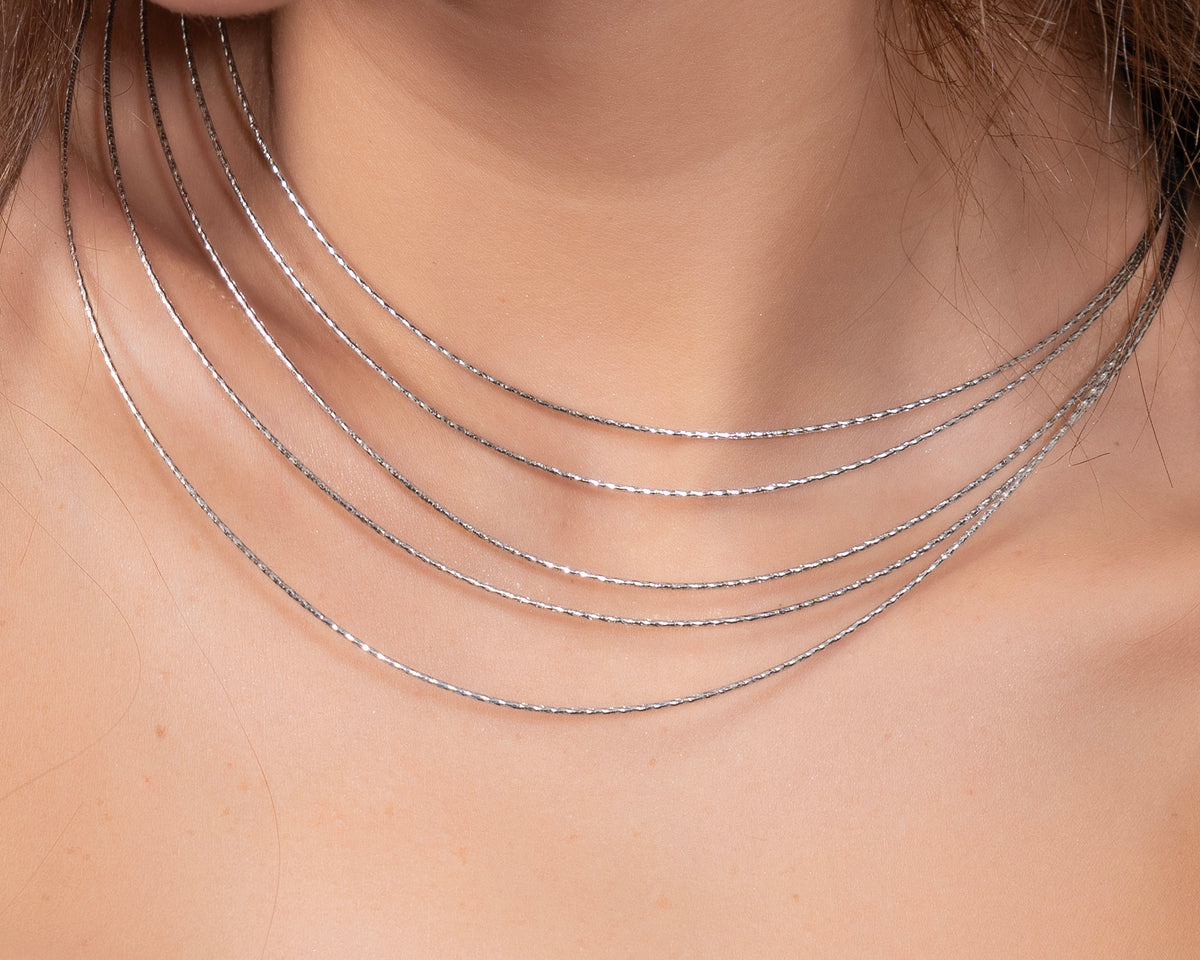 925 Sterling Silver Multi-Layer Chain Necklace - product view 3