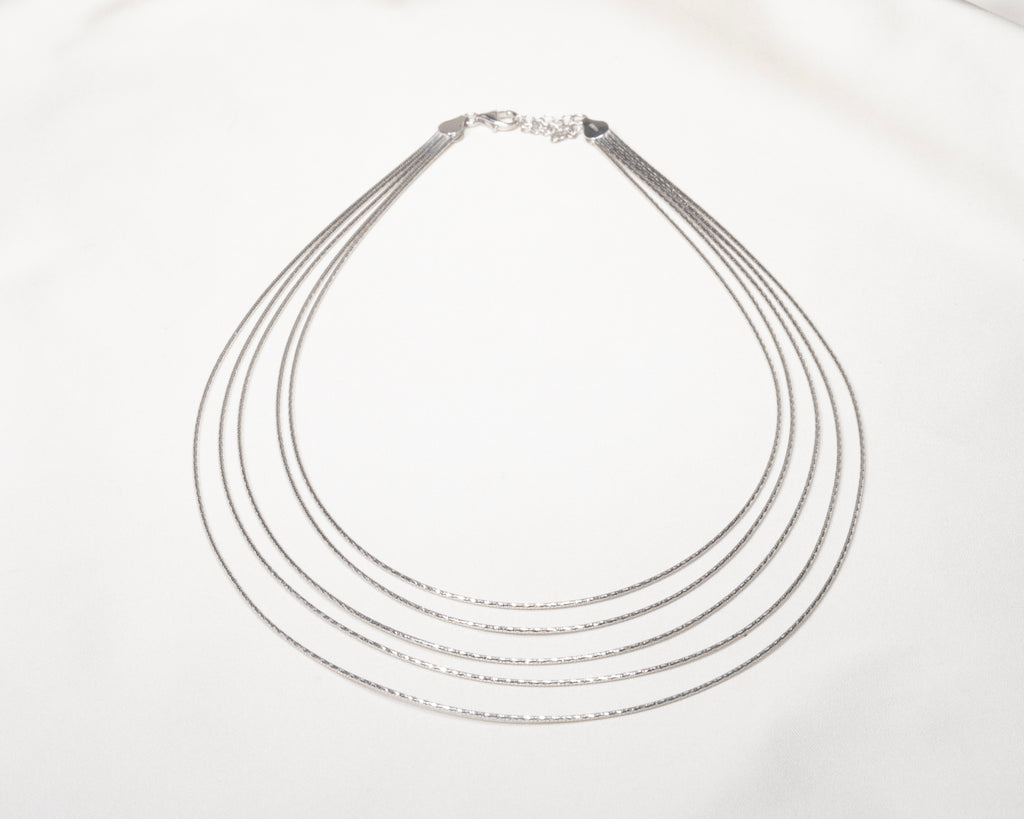 925 Sterling Silver Multi-Layer Chain Necklace - product view 2