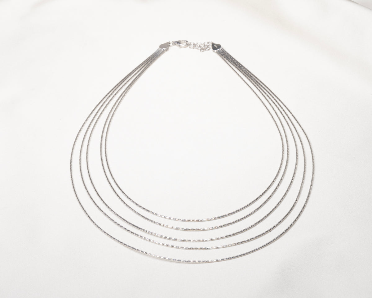 925 Sterling Silver Multi-Layer Chain Necklace - product view 2