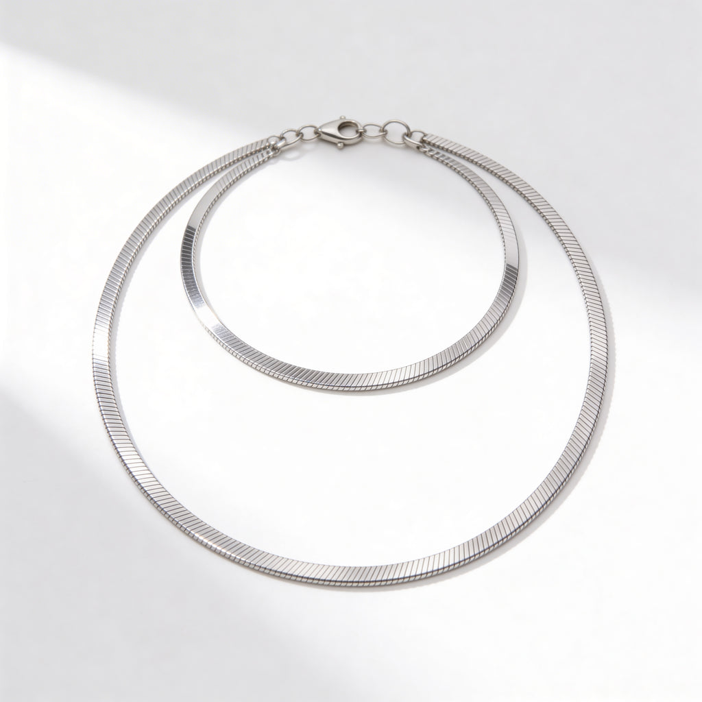 925 Sterling Silver Double Layer Necklace - product view 1